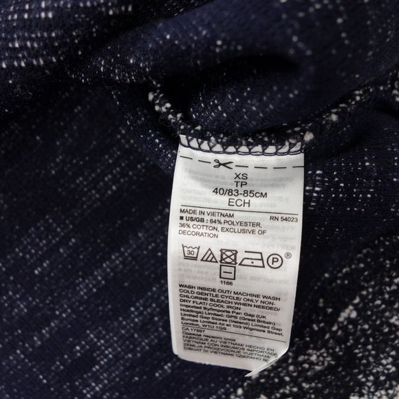 Banana Republic Top Womens Extra Small Blue Half Sleeve Round Neck Zipper Back - Picture 4 of 8